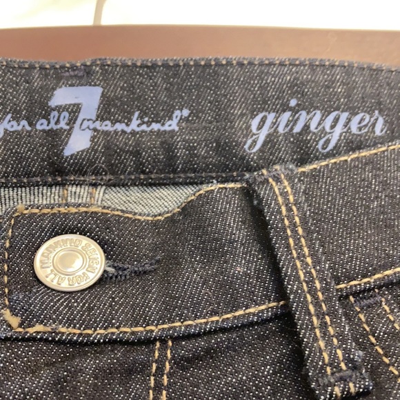 7 For All Mankind Ginger Wide Flare Leg Dark Blue Jeans Size 29 - Picture 8 of 12